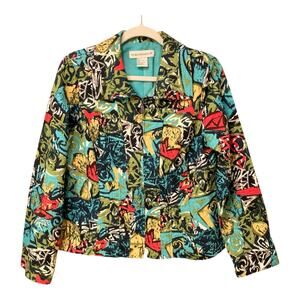 Requirements Vibrant Multicolored Abstract Print Jacket Size Medium EUC